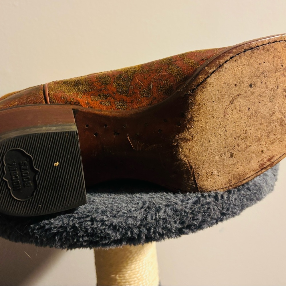 Nocona Tan Leather Cowboy Boots - Picture 4 of 13
